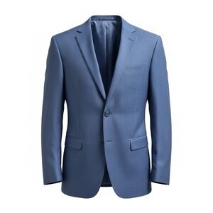 Z Zegna Men's Blue Designer Wool Blazer 48 Reg Two Button Sport Coat Classic Fit